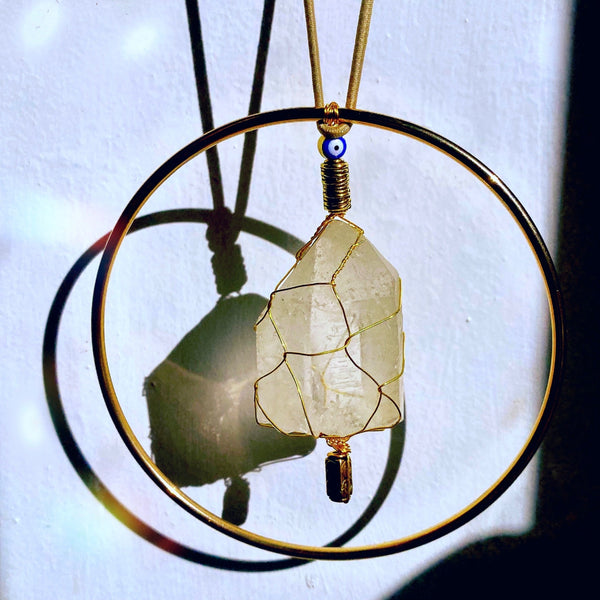 Raw Crystal Suncatcher // Single Hoop - 3