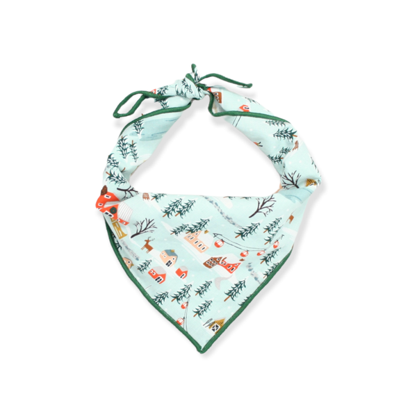 Dog Bandana | Holiday Village in Mint