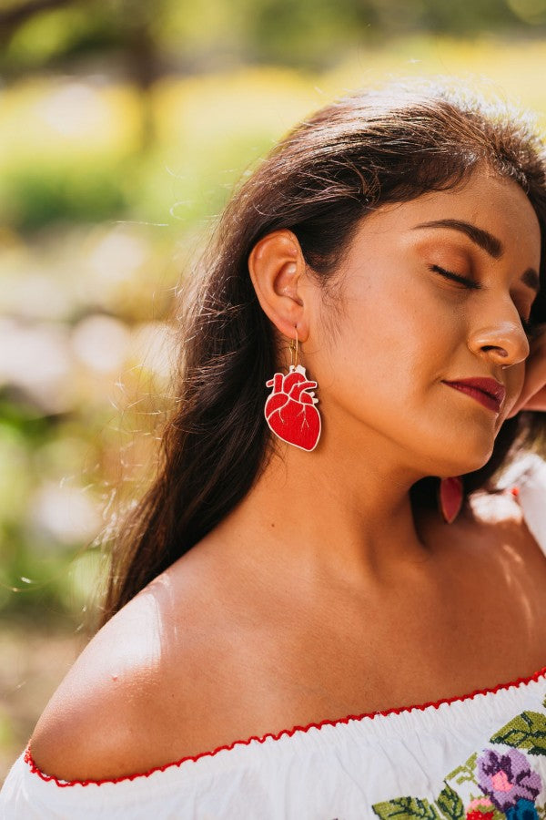 Anatomical Heart Hoop Earrings - 3