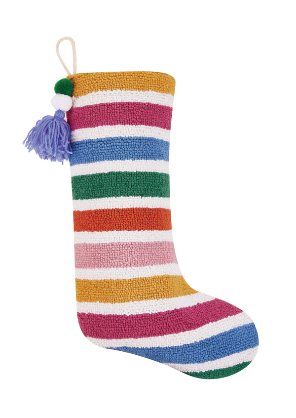 Rainbow Stocking With Pom Pom Tassel