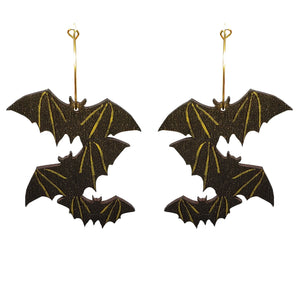 Shimmery Bat Hoops - 1