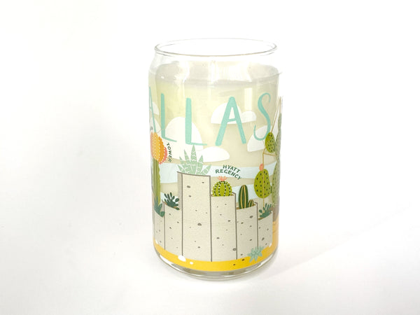 Dallas Succulent Skyline Can Glass Candle