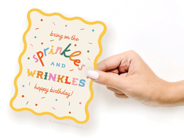 Wavy Die Cut Sprinkles and Wrinkles Notecard