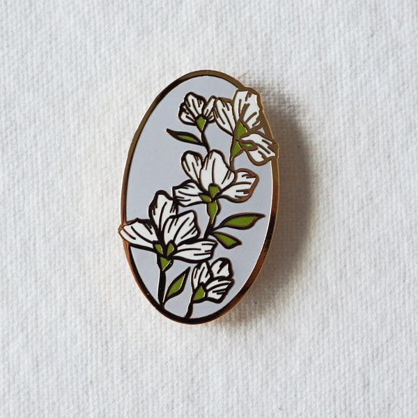 Violet Floral Oval Pin