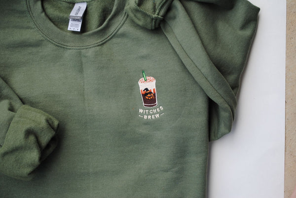 Green Witches Brew Iced Coffee Embroidered Sweatshirt - 5