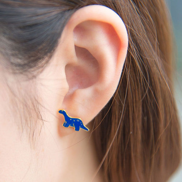 Brontosaurus Enamel Stud Earrings - 3