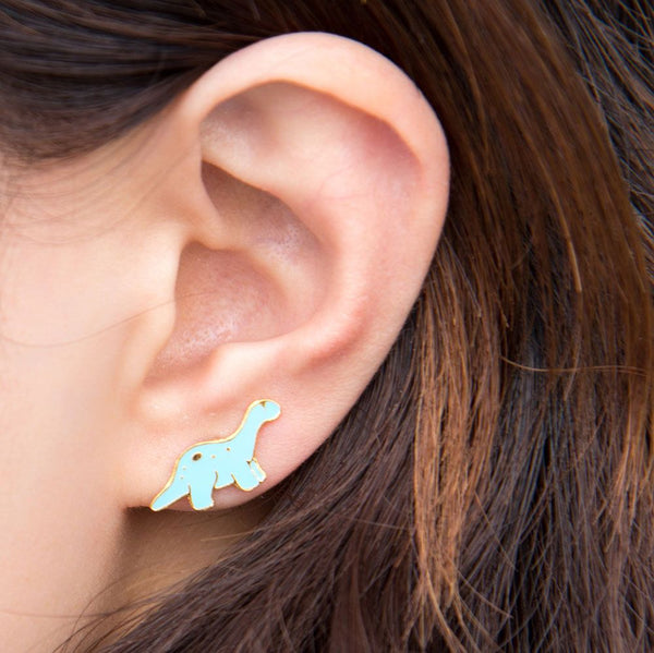 Brontosaurus Enamel Stud Earrings - 4