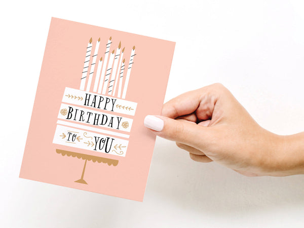 Happy Birthday To You Cake Greeting Card - RS