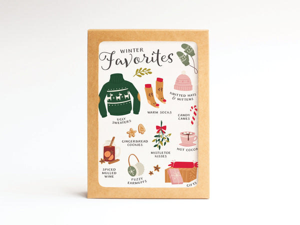 Winter Favorites Folded Greeting Note Set of 10