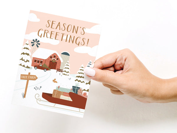 Season's Greeting! Tree Farm Greeting Card - HS