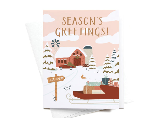 Season's Greeting! Tree Farm Greeting Card - HS