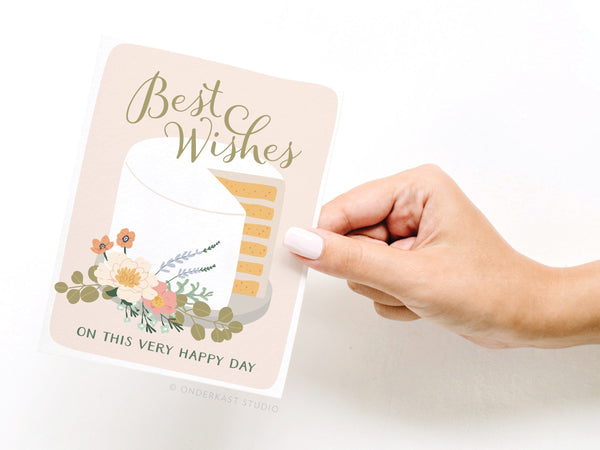 Best Wishes Cake Greeting Card - RS