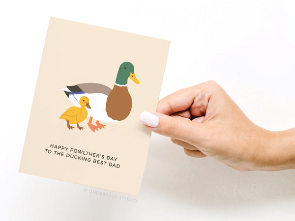Happy Fowlther’s Day Mallard Duck Greeting Card - HS