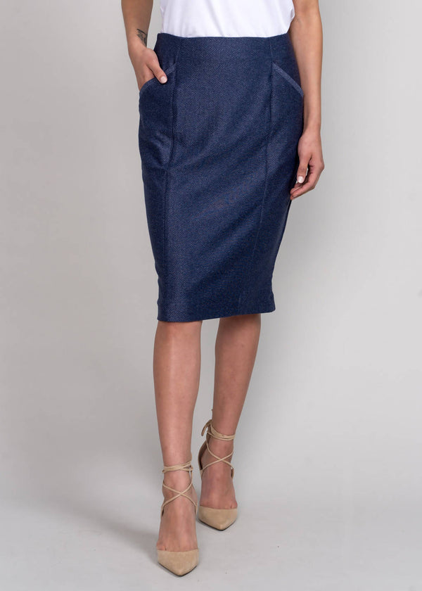 Herringbone Pencil Skirt