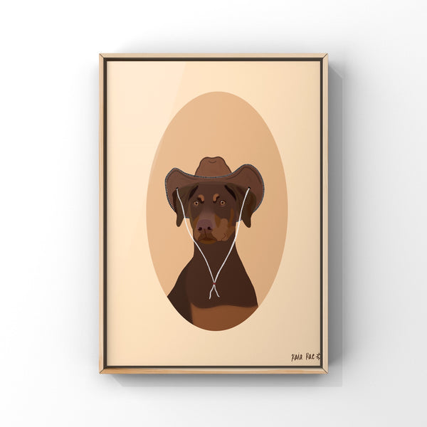 Doberman Cowdog Print - 1