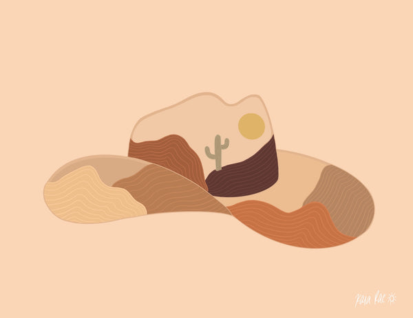 Desert Cowboy Hat Print - 2