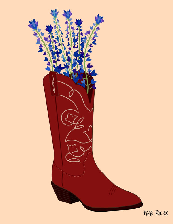 Bluebonnet Boot Print - 2