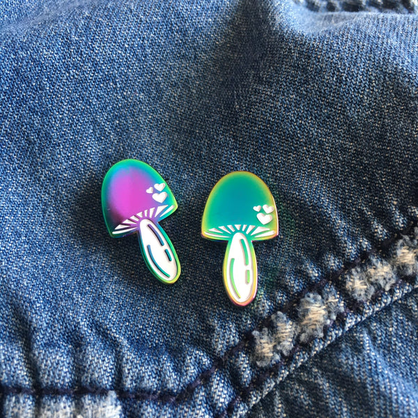 Tiny Mushroom Enamel Pin - 3