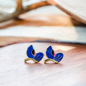 Bluebonnet Enamel Earrings - 1