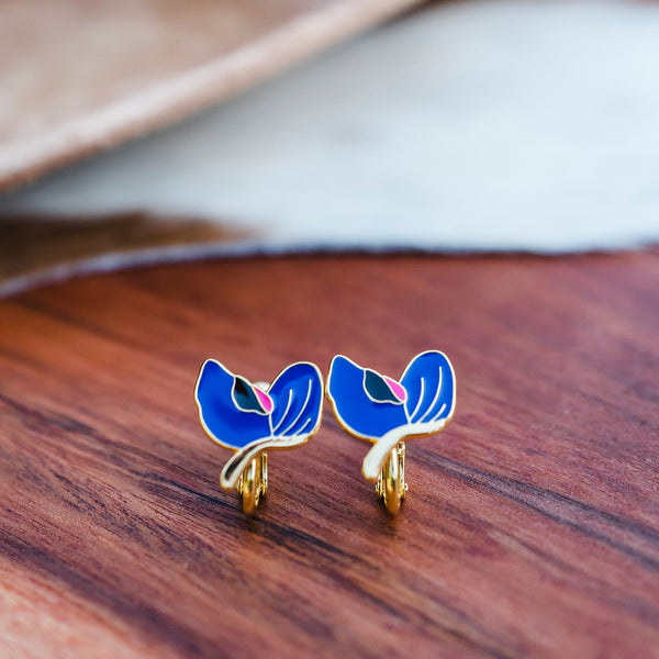 Bluebonnet Enamel Earrings - 3