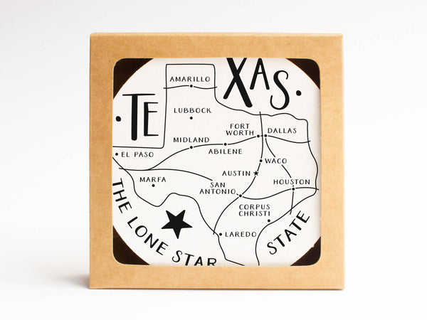 Texas Map Coaster Set