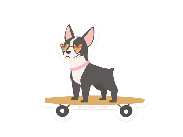 Dog on a Skateboard Sticker