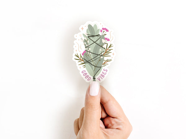 Good Vibes Smudge Stick Sticker