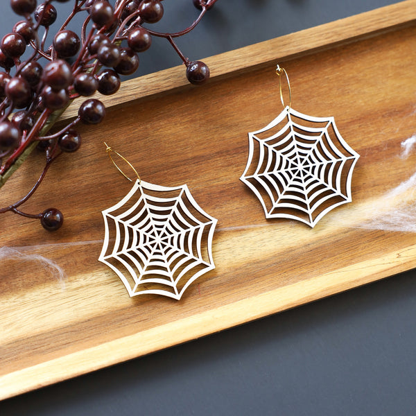 Iridescent Spider Web Hoops - 3