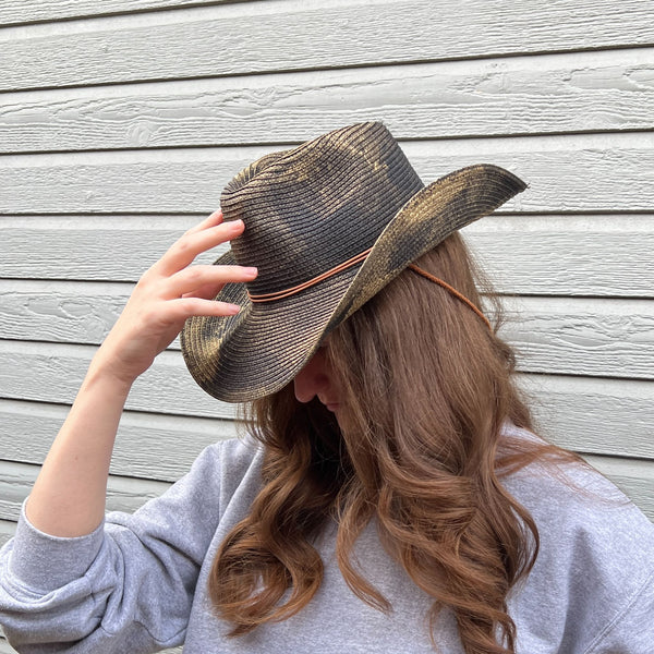 Marbled Straw Cowboy Hat - 2