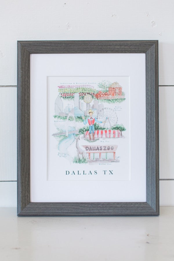 Dallas City Map Print