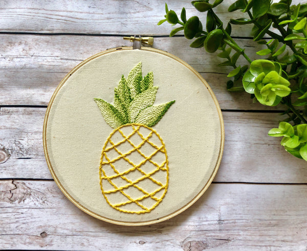Pineapple Embroidery Hoop