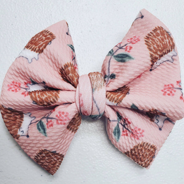 Mauve Pink Hedgehog Bummie & Bow Set