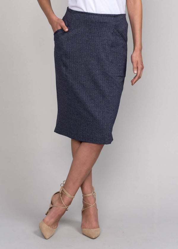 Herringbone Pencil Skirt