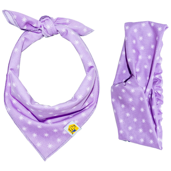 Lovely Lavender Sparks Dog Bandana - 3