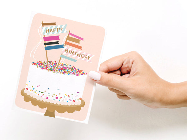 Happy Birthday Sprinkle Cake Greeting Card - RS